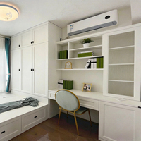Chambre à coucher style villa française avec tatami et dressing intégré, panneaux écologiques
