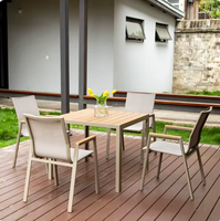 Ensemble de mobilier de jardin moderne, durable, imperméable et résistant au soleil, table et chaises en alliage d'aluminium pour balcon, cour et loisirs