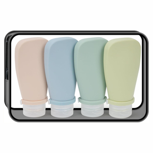 Kit de botella de accesorios de viaje de silicona para apretar portátil, juego de regalo de botellas de champú de viaje vacías ecológicas - Product Image 1