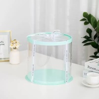 QX Wholesale Boîtes à gâteaux rondes transparentes noires en PET jetables et recyclables de 6, 8, 10 et 12 pouces