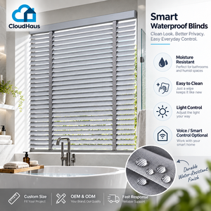 Persianas Impermeables Personalizadas de PVC con Lamas de Imitación Madera, Resistentes a la Humedad, para Decoración de Ventanas de Cocina y Baño Modernos - Product Image 5