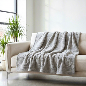 Manta Térmica 200x230cm Textura Suave Premium Lino/Poliéster Acolchada Cómoda para Cama Sofá Gris Rosa Beige Gris Oscuro Verde - Product Image 1