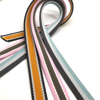 Cinta Tejida de Polipropileno Personalizada de Alta Resistencia con Rayas de Colores Mezclados, Cinta de PP para Correas de Perro