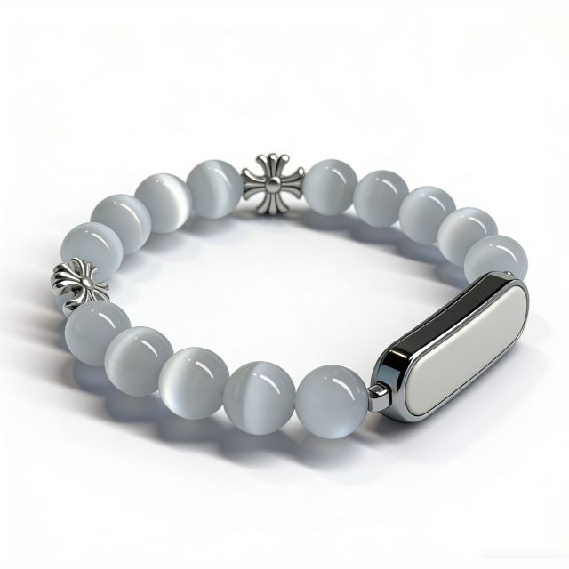 2026 New Beaded Bracelet Fashionable Smart Bracelet Health Gesture Control Features Heart Rate Blood Oxygen and Sleep Monitoring