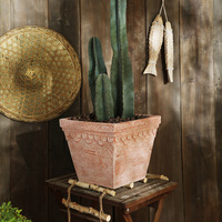 Extra Large Nordic Roman Carré Céramique Citron Bonheur Arbre Magnésium Boue Pot de Fleur Dentelle Jardin Maison Pépinière