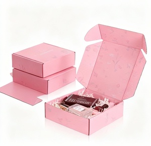 Tùy chỉnh màu hồng sóng mỹ phẩm hộp bưu phẩm với logo | thân thiện với môi có thể tái chế bao bì cho vẻ đẹp Sản phẩm vận chuyển - Product Image 1