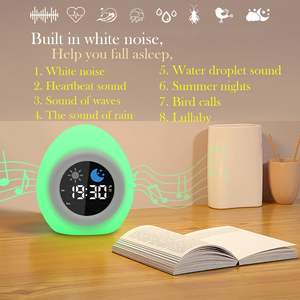 Lámpara LED de Noche Personalizada al por Mayor, Linda Lámpara Infantil con Altavoz, Entrenador de Sueño, Despertador con Luz Natural Táctil Inteligente, Calendarios y Colores - Product Image 3