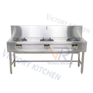 Victory Kitchen WKT Gama comercial de encimera de acero inoxidable de tres hornillas para equipo de soporte Mayalisa - Product Image 1