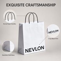 Sac en papier kraft blanc écologique personnalisé avec poignée pour l'emballage des bougies, les cadeaux et les achats