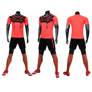 Conjunto de trajes futsal para homens e mulheres, conjunto de traje esportivo para treinamento de futebol em branco