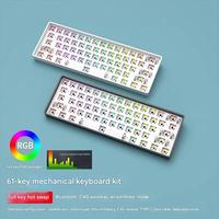 Kit Keyboard Mekanik DK61 Lampu RGB Nirkabel 2.4Ghz 61 Tombol Keyboard Mekanik Bergaya