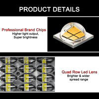 Barras de luz LED impermeables de 54 pulgadas y 416 vatios, haz combinado curvo de cuatro filas para techo superior de 12V para vehículos, nueva condición