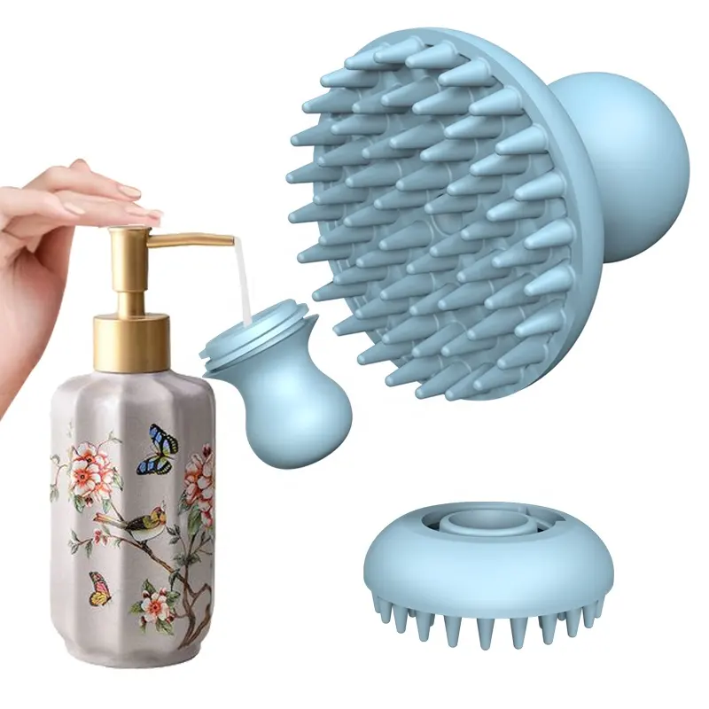 Cepillo removedor de pelo para mascotas, cepillo de silicona para el baño, fácil de quitar, limpieza y aseo