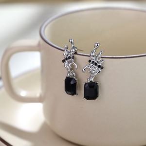 Customized Professional Design Personalized Fashion Drop Butterfly Earrings Geometric Diamond <b>Studded</b> <b>Silver</b> Plated Jewelry for - Product Image 5