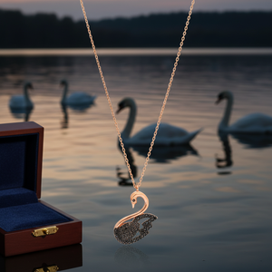 Cisne Animal diseño negro circón piedra encanto colgante turco hecho a mano venta al por mayor 925 joyería de plata esterlina - Product Image 3