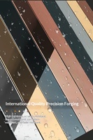 Trim U-Channel Baja Anti Karat Hitam dengan Strip Titanium-Emas untuk Panel Langit-langit/Dinding, Lis Pinggir U-Shape, Strip Pembatas Mewah