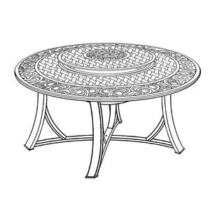 Juego de Muebles de Patio con Sofá de Aluminio Fundido y Brasero para Exteriores - Product Image 4