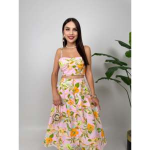 Vestido de Tirantes Finos con Estampado Floral 3040, Corte en A, Cintura Natural, Tejido Transpirable, Uso Diario Informal - Product Image 6