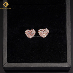 New Arrivals Fashion Style Pass Diamond Tester Screw <b>Back</b> Iced Out Man Round VVS1 Moissanite Diamond Hip Hop Heart Shape <b>Earring</b> - Product Image 6