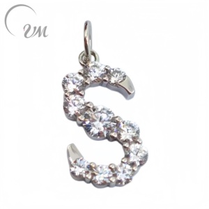 Collier avec pendentif lettre en argent 925 classique UM Jewelry pour femmes, enfants, anniversaires, mariages et occasions de fête - Product Image 1