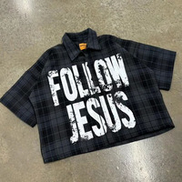 Benutzer definierte Siebdruck Logo Boxy Retro T-Shirt Plaid Shirt Schwere Herren Trend gestreifte bedruckte Bottom-up-Polo-Shirts für Männer