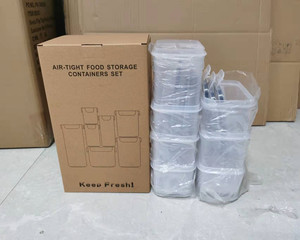 7 pcs lưu trữ Set nhựa ngũ cốc <span class=keywords><strong>container</strong></span> với dễ dàng mở nắp đậy cho nhà bếp đựng thức ăn tổ chức ngũ cốc thực phẩm khô trái cây Cookie - Product Image 6