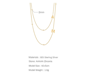 R. อัญมณีของข<span class=keywords><strong>วั</strong></span>ญวันวาเล<span class=keywords><strong>น</strong></span>ไท<span class=keywords><strong>น</strong></span>์สร้อยคอพร้อมจี้รูปตัวอักษรเริ่มต้<span class=keywords><strong>น</strong></span>สายโซ่ชุบทองคำขาวสำหรับผู้หญิงเด็กผู้หญิง - Product Image 4