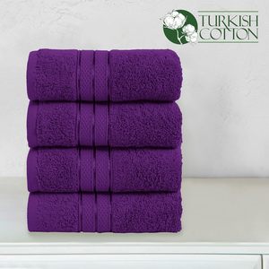 Ensemble de serviettes de toilette en coton violet multicolores, douces, absorbantes, séchage rapide, avec bordure texturée, pour salle de bain, hôtel, <span class=keywords><strong>spa</strong></span>, personnalisables - Product Image 4
