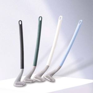 Cepillo de inodoro ecológico de mango largo, de plástico sólido, para limpieza del baño sin puntos ciegos, con cerdas suaves. - Product Image 5