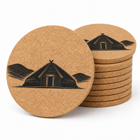 Sous-plat en liège écologique personnalisé, style moderne, dessous de verre résistant à la chaleur, tapis réutilisables en MDF, dessous de plat ronds en bois pour table à manger