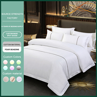 Ensemble de Literie d'Hôtel de Luxe 100 % Coton et Lin, Drap Plat, Housse de Couette et Taies d'Oreiller Design Uni, Vente en Gros
