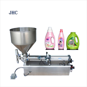 Guangzhou Machine Factory Sin partículas Salsa Mermelada Chilil Salsa Botella Lata Máquina de sellado de llenado de un solo cabezal con mesa - Product Image 2