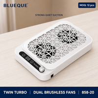 Colector de Polvo para Uñas Eléctrico 858-20, Succión Fuerte y Silenciosa, Ventiladores Dobles sin Escobillas, Pantalla LCD, Control Digital
