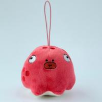 Vente en gros de porte-clés en peluche de pieuvre rouge de 3 pouces Poupées de machine à griffes mignonnes Expressions flexibles Principales caractéristiques des jouets