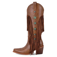 Bottes de cowboy occidentales en cuir PU à talons hauts Style de travail à talons de 2.7 pouces pour hommes et femmes logo du client ajouter des chaussures être librement