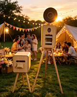 Harga Grosir Photo Booth Kayu Retro Multifungsi Portabel dengan Tripod yang Dapat Disesuaikan dan Printer Instan