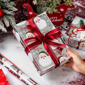 Christmas Wrapping Paper Silver Santa Claus Design 17 In X 32.8 Ft Recyclable Single Side Coating Gift <b>Wrap</b> - Product Image 4