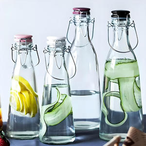 Vente en gros DS-1138 KANGAROO Pichet en verre transparent de 1000ml avec couvercle oscillant en fil métallique et extrémité à ouverture facile de qualité alimentaire pour un usage commercial - Product Image 4