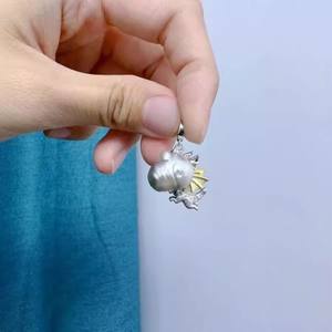 อุปกรณ์ทำเครื่องประดับมุก DIY 31100 ชิ้น จี้เงินแท้ S925 พร้อมตัวล็อคแบบมีฐานรองรับ จี้สร้อยคอรูปมังกรน้อย สำหรับลูกปัดขนาด 7-9 มม. - Product Image 1