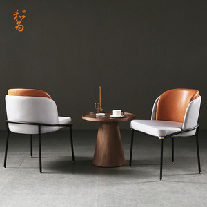 Sedie da pranzo in stile nordico moderno e minimalista in pelle <span class=keywords><strong>Noir</strong></span>, sedie da pranzo di lusso, - Product Image 2