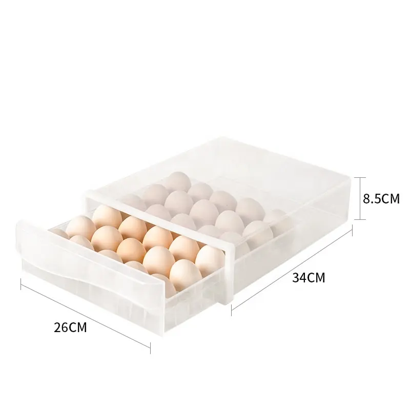 30 Grid Drawer Type Kitchen Refrigerator Plastic Egg Storage Crisper Box Tray Container Organizer