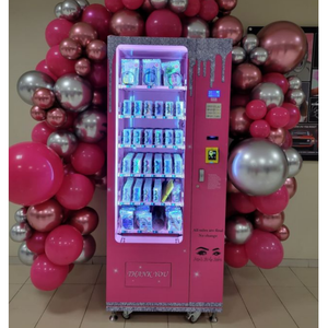 Penjualan terlaris Zhongda mesin penjual bulu mata merah muda cerdas perlengkapan kosmetik mesin penjual untuk produk riasan - Product Image 1