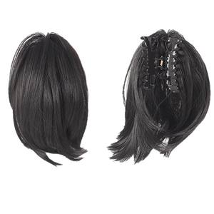 Perruque queue de cheval mi-haute avec pince, chignon en fibre haute température 140g pour femme, style doux et cool - Product Image 2