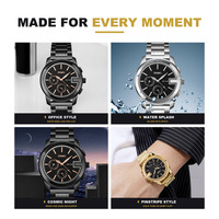 Jam Tangan Pria SKMEI 1962 Quartz dengan Casing Paduan Logam, Tali Baja Tahan Karat, Timer 12/24 Jam, Tahan Air 3BAR, Gaya Bisnis.