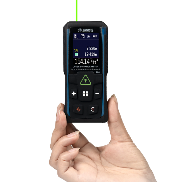 Discount Price Green Laser Distance Meter 100m Long Range Multi-Function Laser Measure with Color Screen