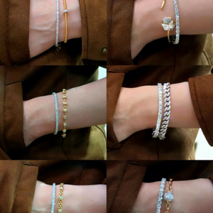Igi ชุดที่ได้รับการรับรองใน9K/14K/18K ทอง CVD HPHT สร้อยข้อมือเพชรที่ปลูกในห้องปฏิบัติการ Unisex สร้อยข้อมือ CNC แบบ Pave-set สร้อยข้อมือเทนนิสเพชร - Product Image 3