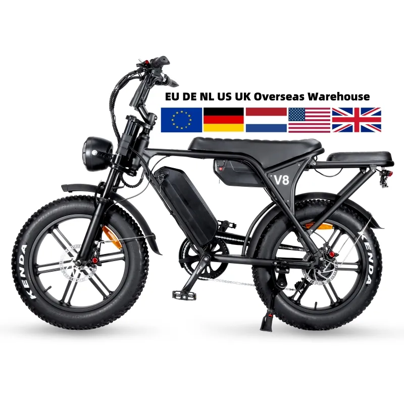 Usa Magazijn Ouxi V8 Alloy 20 Inch Luchtbanden Elektrische Fiets 1000W 48V 750W Vintage Elektrische Vetband Fiets Met Achterzee