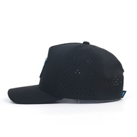Golfpet met op maat gemaakte rubberen patch, waterdichte stof, gebogen klep, gestructureerd met koord, hoge kwaliteit laser pet