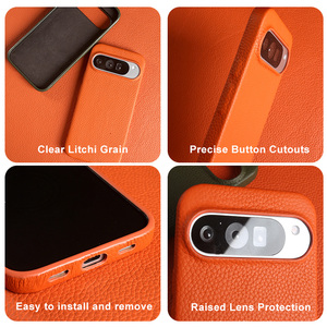 Étui de téléphone en cuir véritable de luxe, texture litchi, aimant intégré, recharge magnétique, coque arrière pour Pixel 7 8 9 10 - Product Image 2