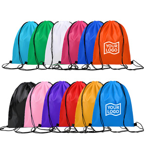 Custom Logo Polyester Drawstring Sportpacks Travel Backpack with Printed Fabric for Promotional Events